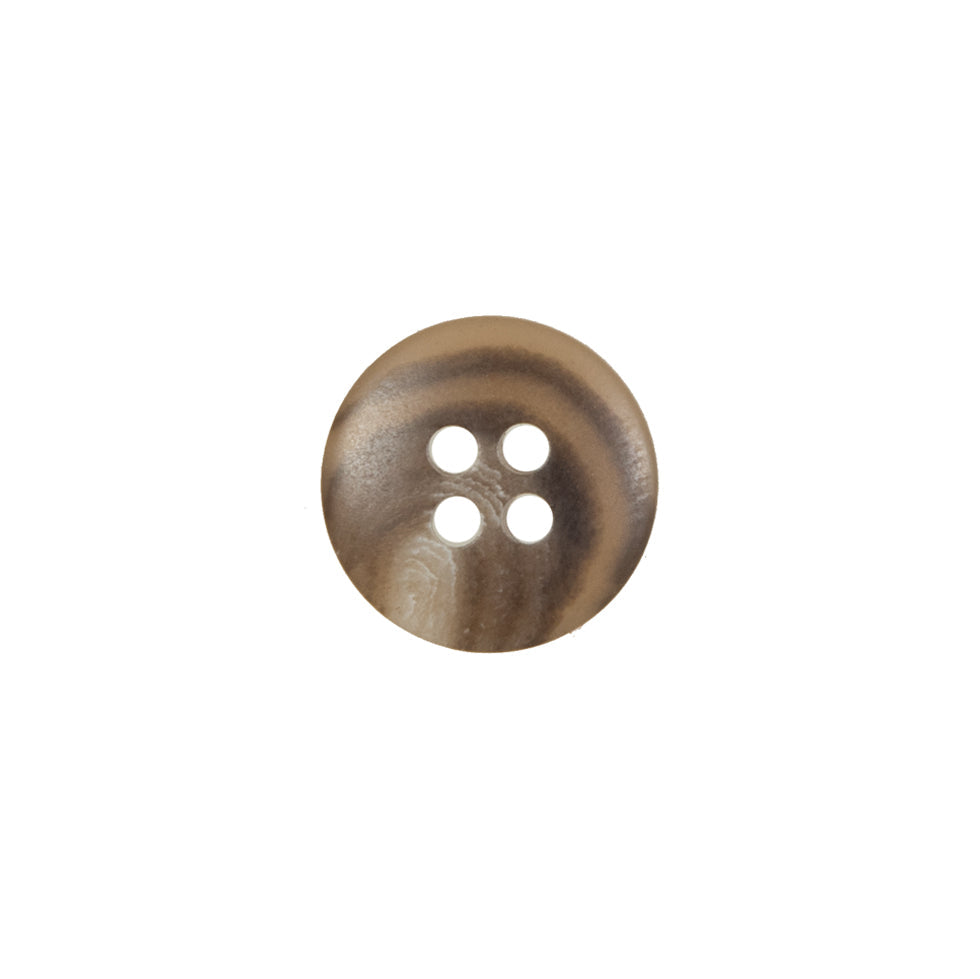 Brown Plastic 4-Hole Button - 22L/14mm
