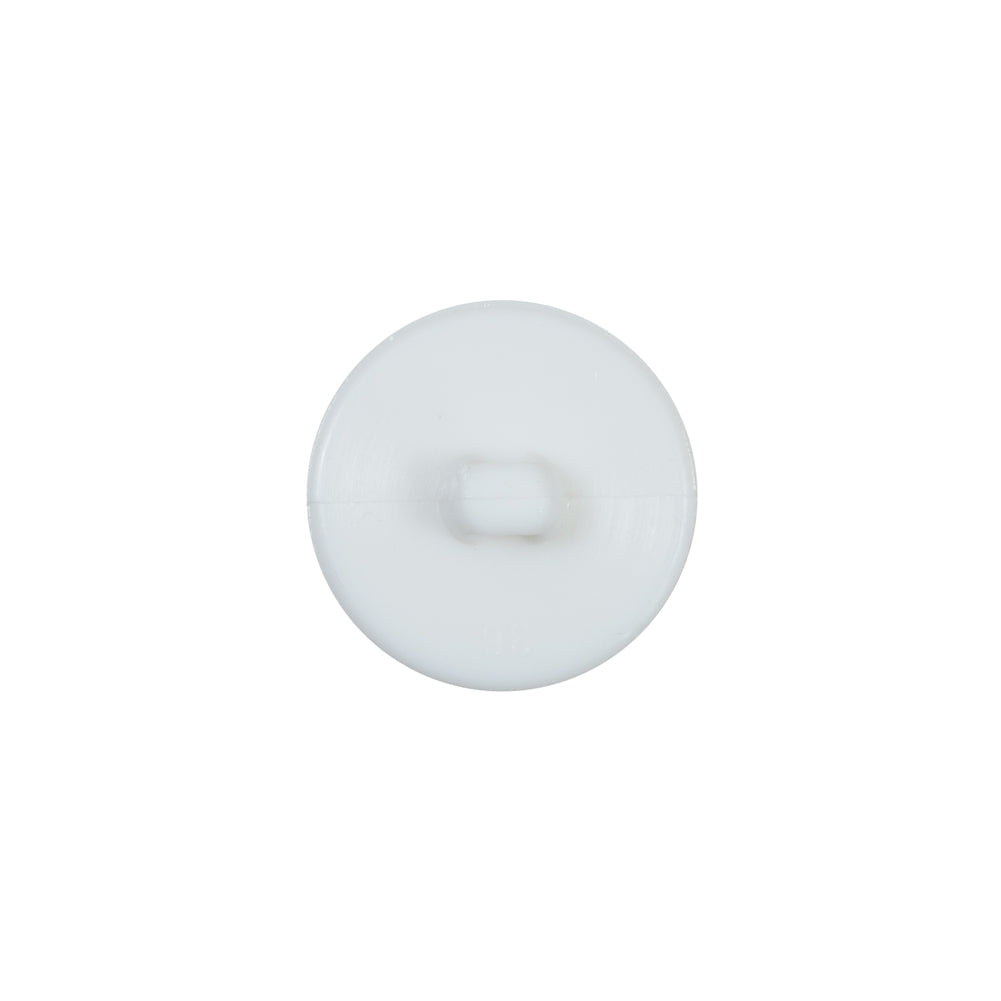 Italian Decorative White Shank Back Button - 24L/15mm