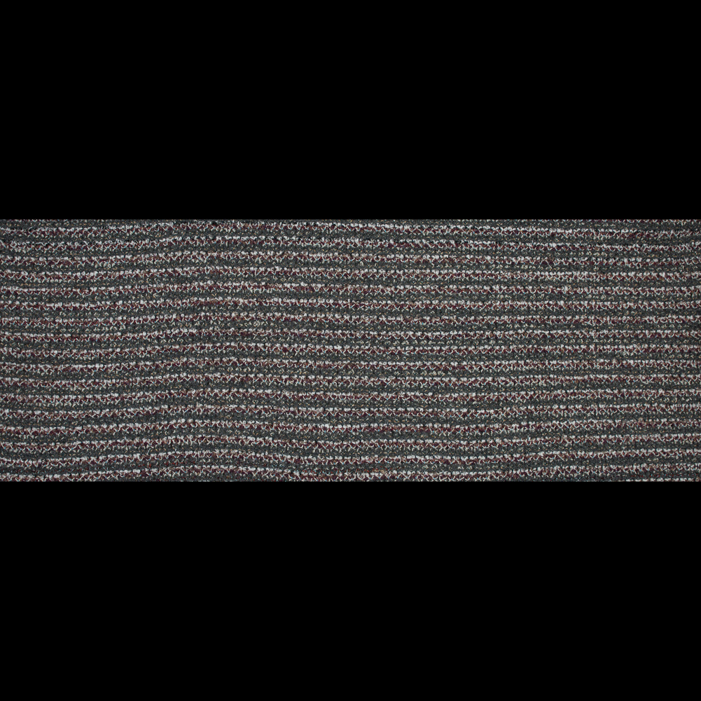 Italian Green, Gray and Oxblood Striped Wool Knit