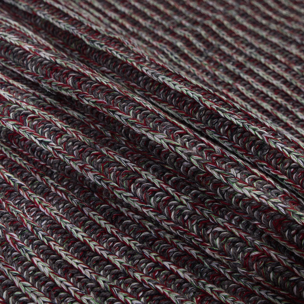 Italian Red, Green and Gray Chunky Wool Knit