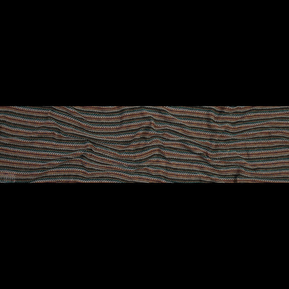 Italian Olive and Orange Striped Wool Knit