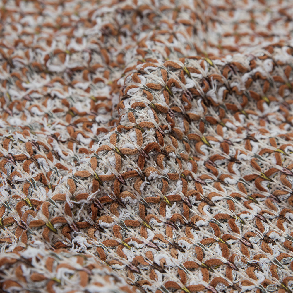 Italian White and Orange Blended Wool Knit