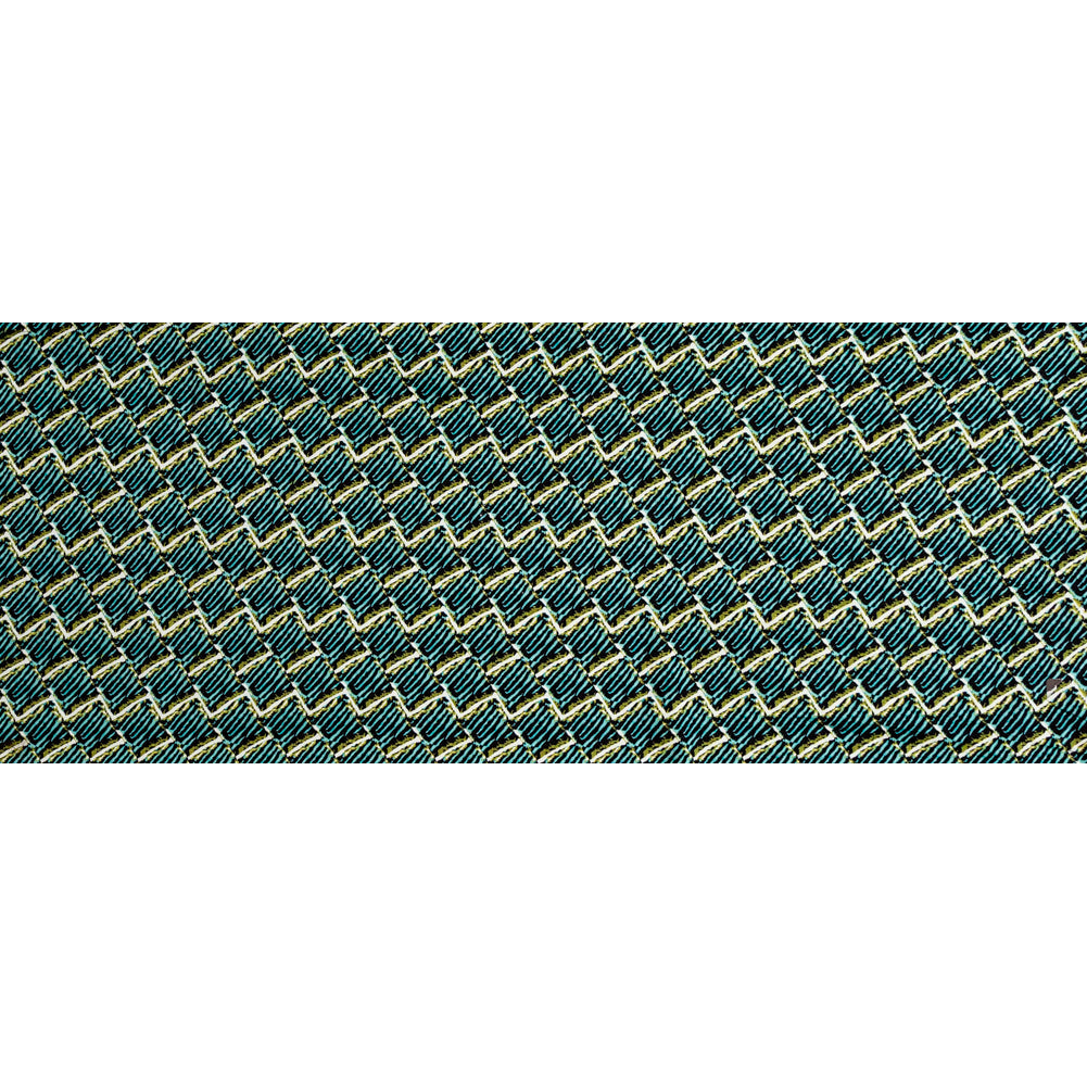 Blue Tiger Striped Diamond Printed Stretch Cotton Twill