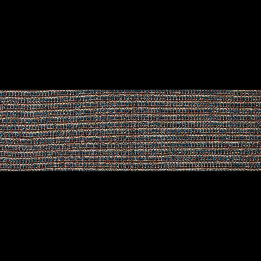 Italian Cobalt, Brown and Yellow Striped Wool Knit