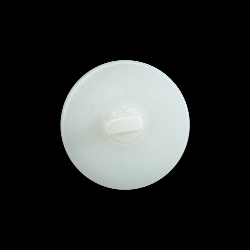 Ivory Plastic Button with Pink Rhinestone Center - 36L/23mm