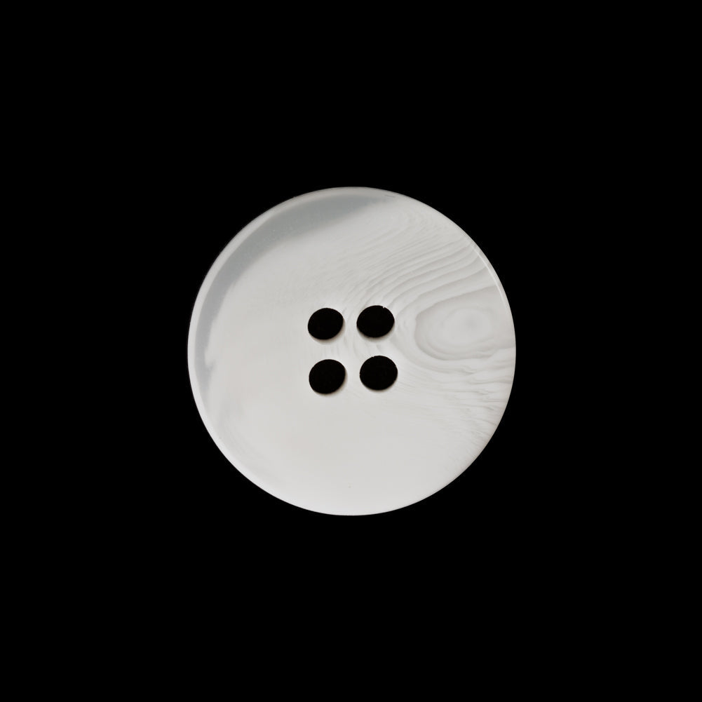 White Swirl 4-Hole Button - 32L/20mm