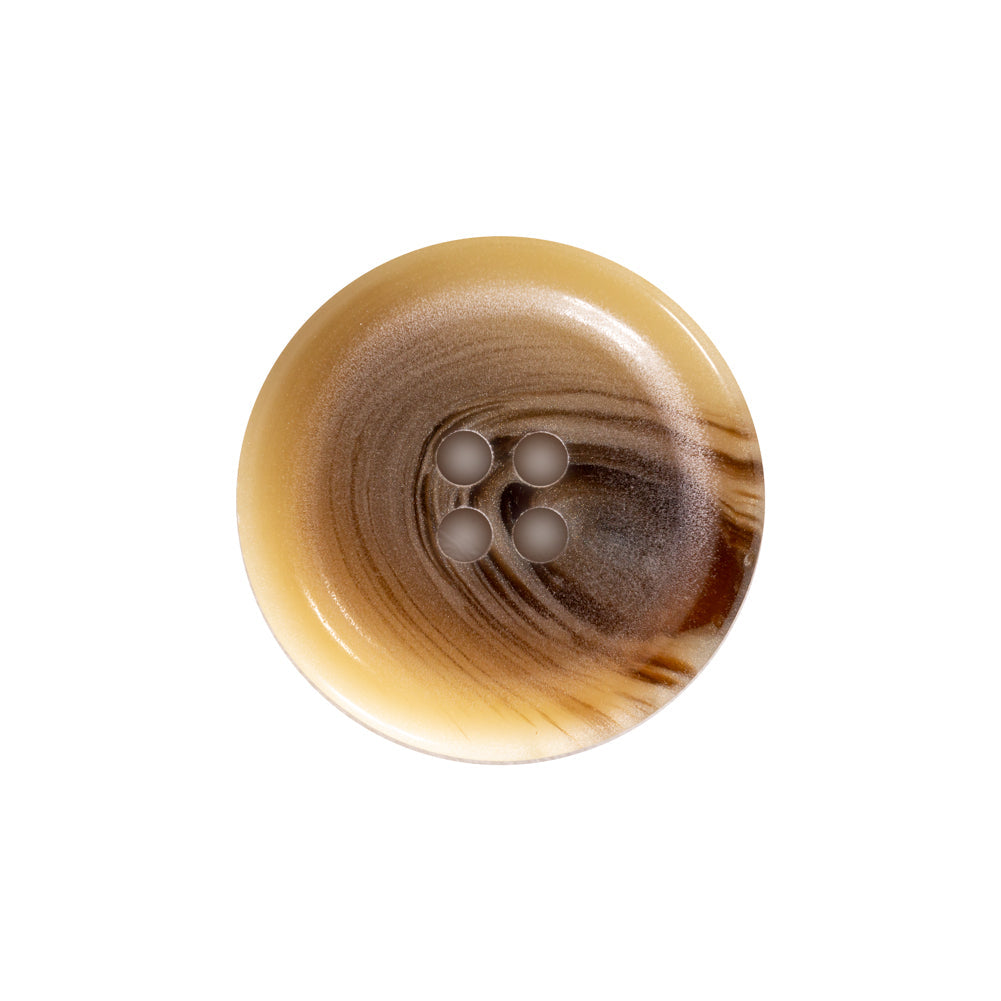 Beige and Brown Plastic 4-Hole Button - 36L/23mm