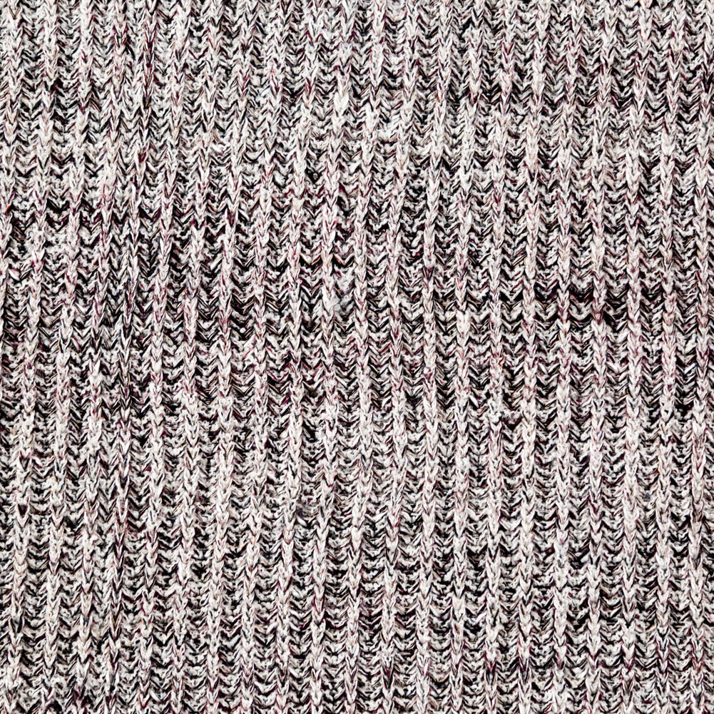 White and Burgundy Chunky Wool Knit