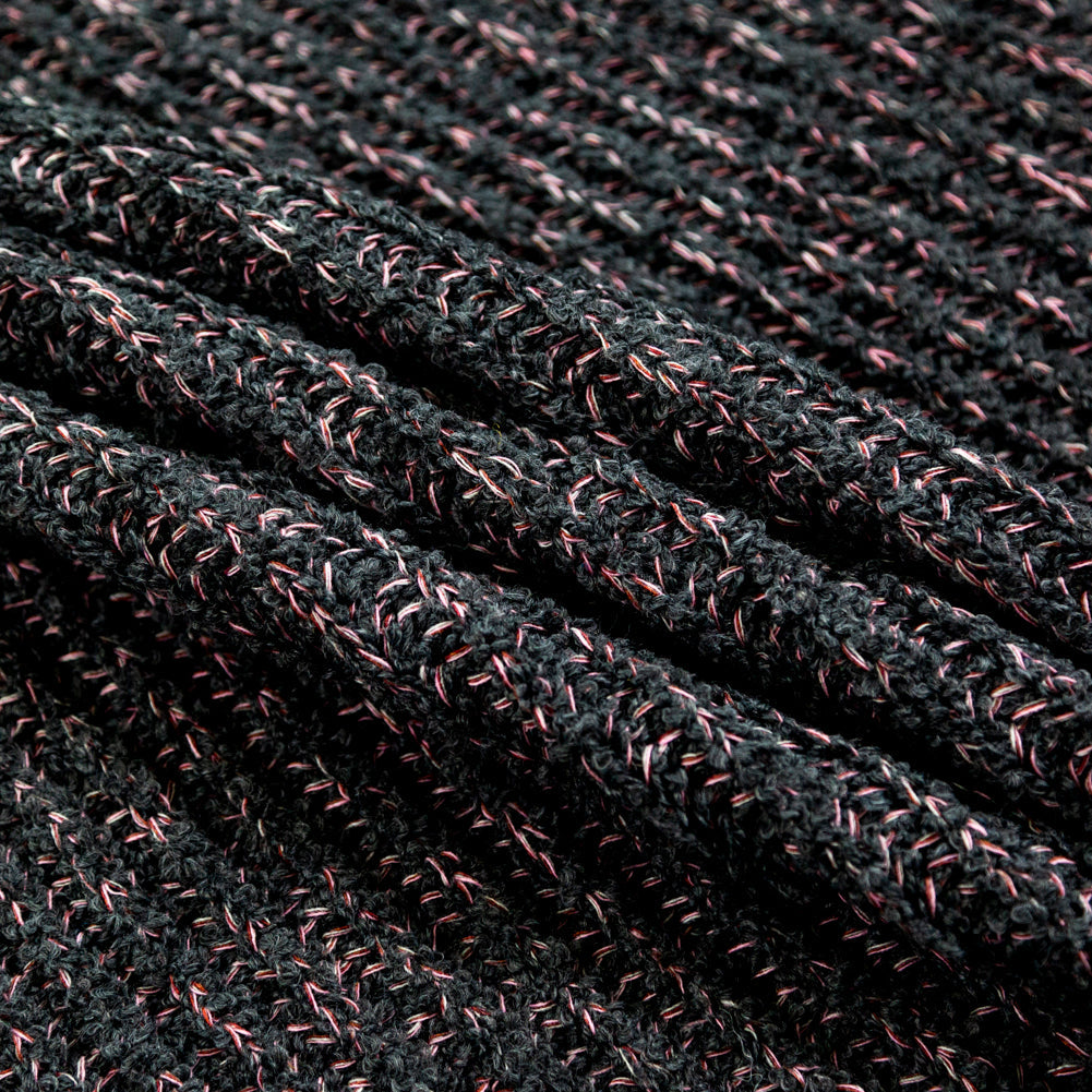 Italian Muted Navy, Pink and Maroon Chunky Wool Knit
