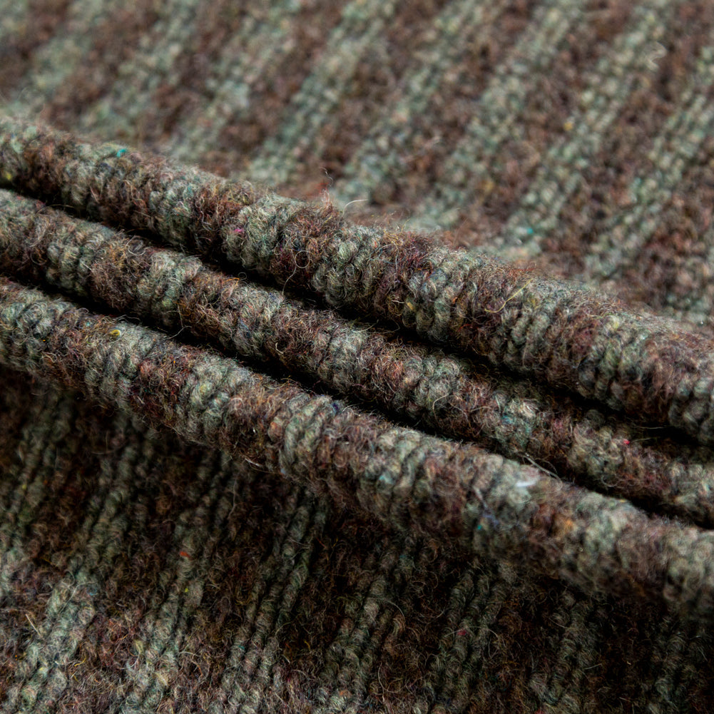 Italian Brown and Gray Striped Chunky Wool Knit