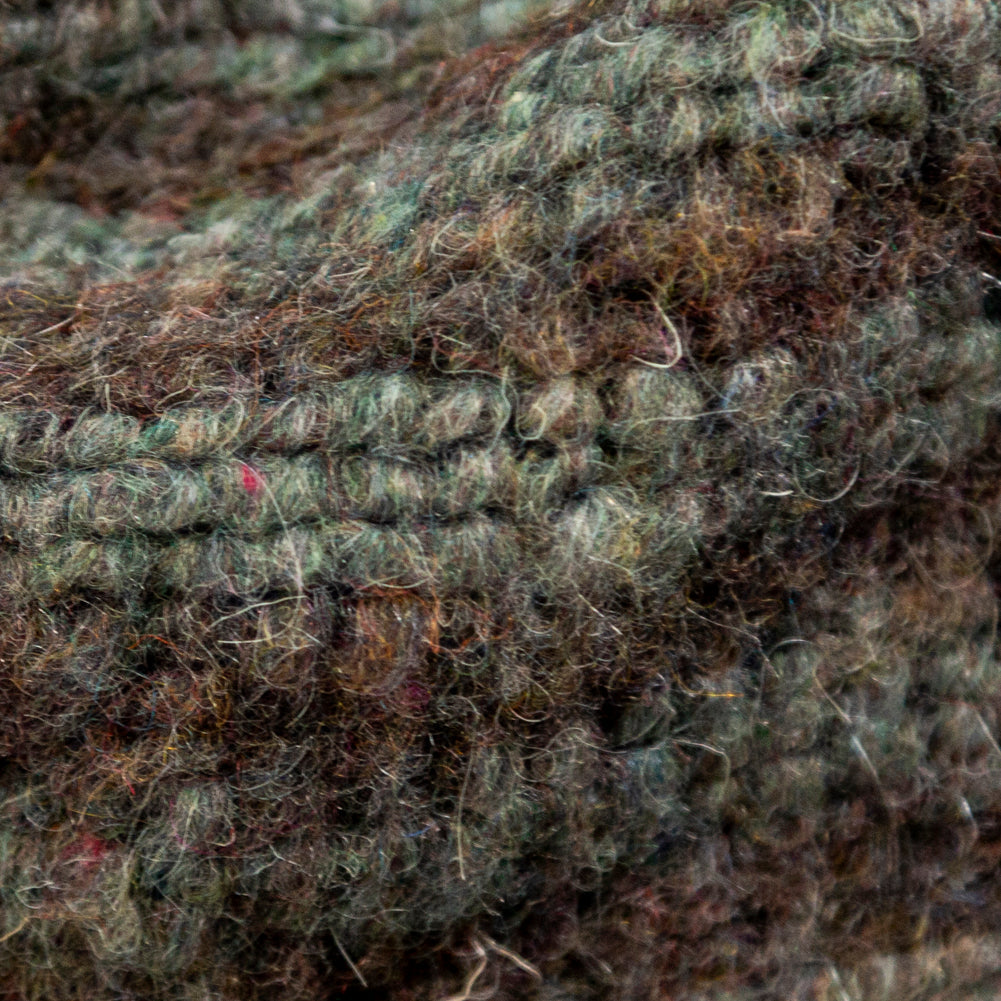 Italian Brown and Gray Striped Chunky Wool Knit