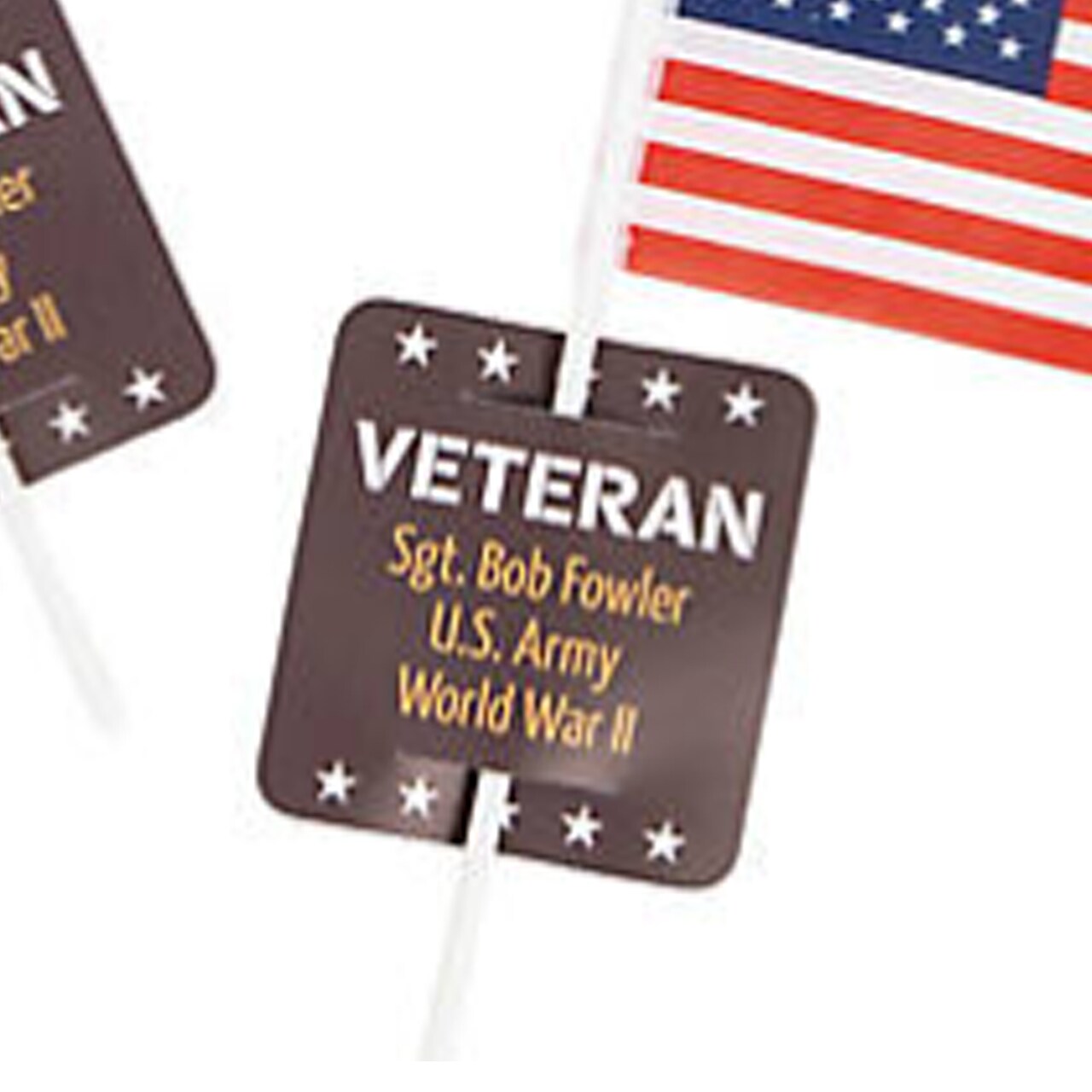 6" x 4" Personalized Veteran Flags with Card 24 Pieces