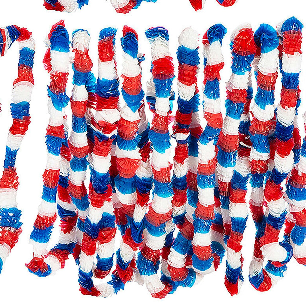 36" Bulk 48 Pieces Patriotic Red, White & Blue Tri-Color Plastic Leis
