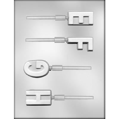 Initial E-F-G-H Sucker Chocolate Mold