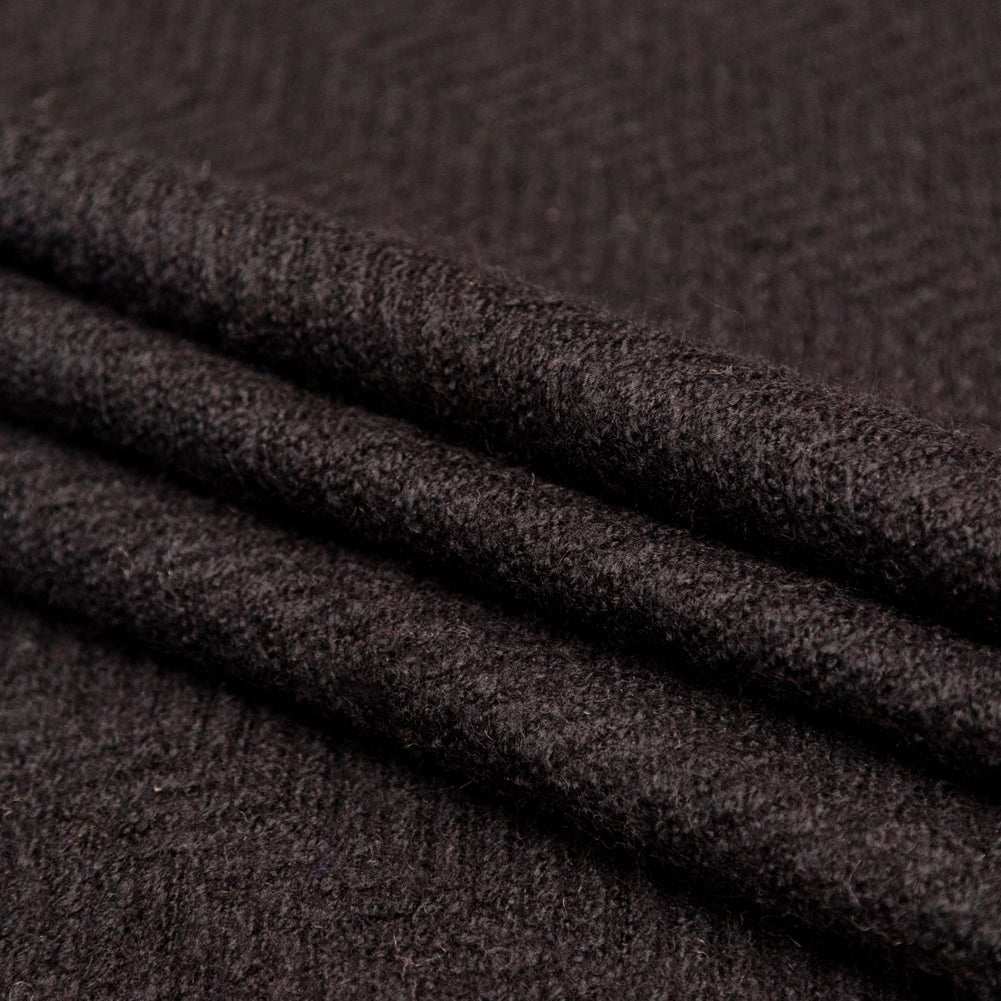 Black Chevron Chunky Wool Knit