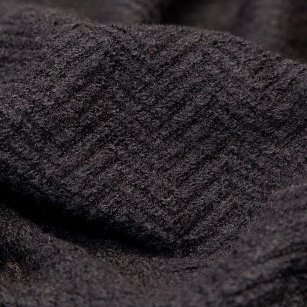 Black Chevron Chunky Wool Knit