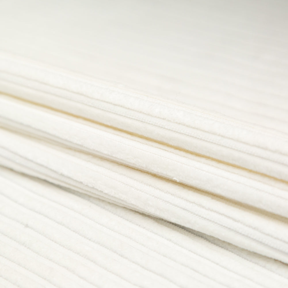 White Striped Pile Rayon Velvet
