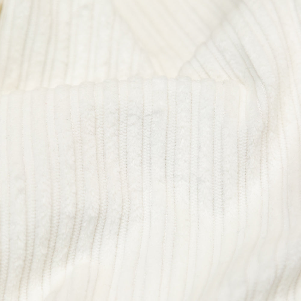 White Striped Pile Rayon Velvet