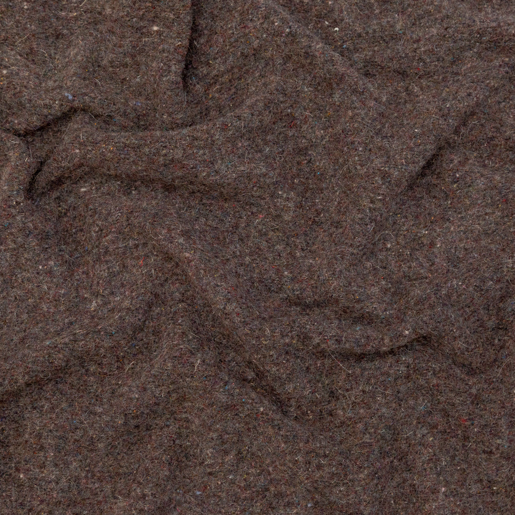 Muted Brown Heathered and Speckled Fuzzy Wool Knit
