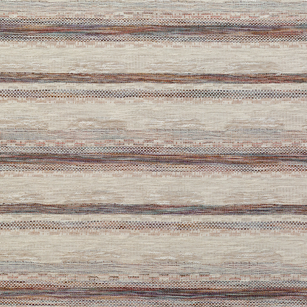 Beige and Rust Striped Cotton Tweed