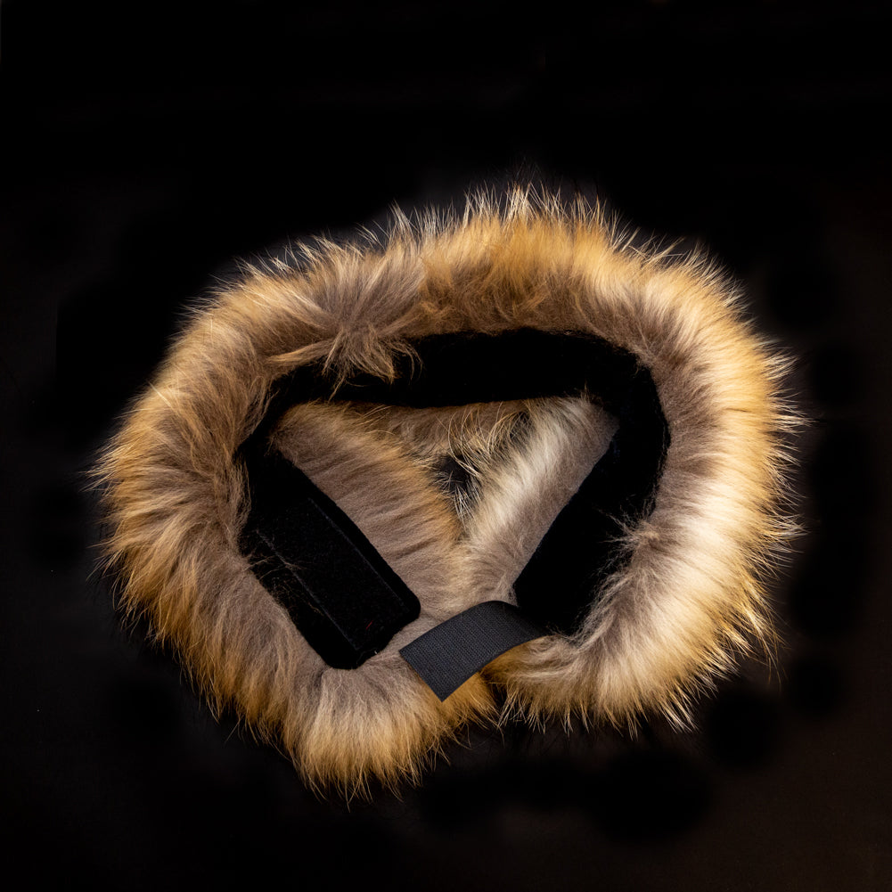 Natural Finn Racoon Fox Fur Headband or Scarf with VELCRO® Closure