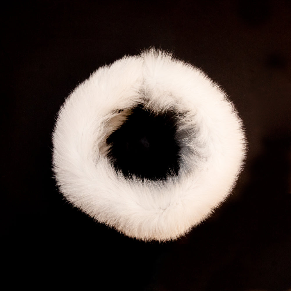 White Fox Fur Headband or Scarf with VELCRO® Closure