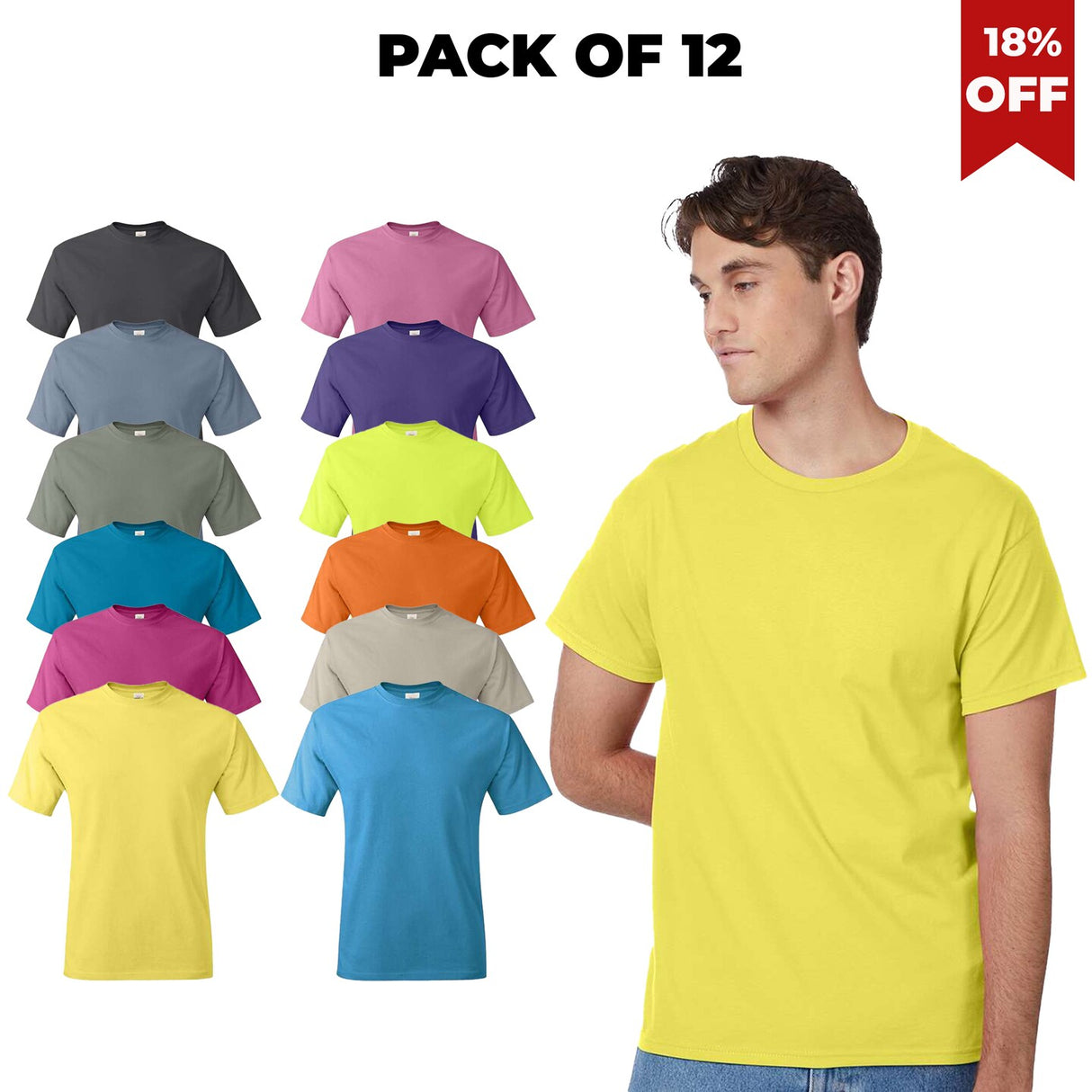 12 Pack Authentic Short Sleeves Crewneck Safty T-Shirt