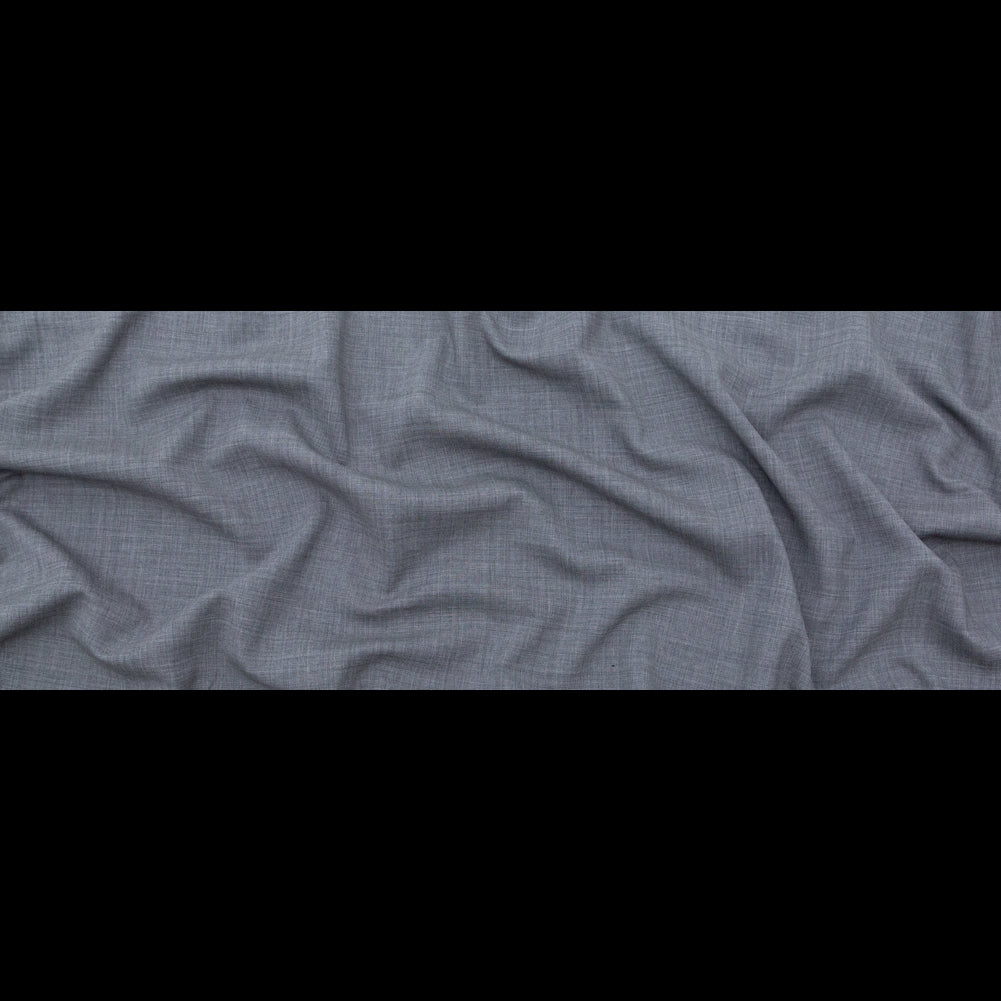 Italian Heathered Gray Stretch Double Faced Wool Suiting