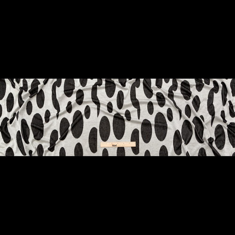 Silver and Black Spotted Stretch Knit