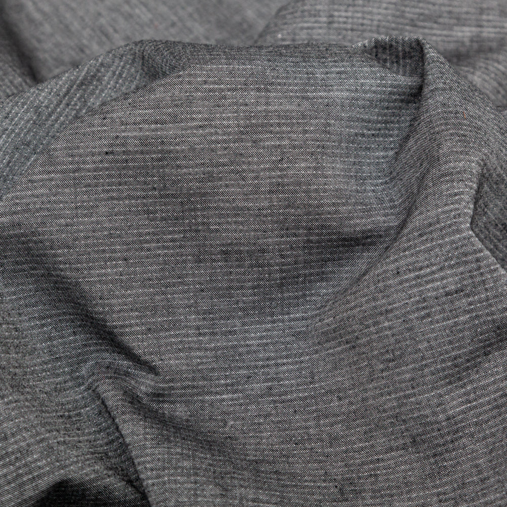 Heathered Tornado and Antarctica Reversible Perforated Cotton Chambray