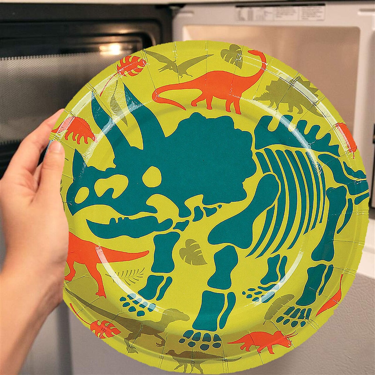 8 Ct. Dino Dig Triceratops Paper Dessert Plates 7-Inch Party Plates