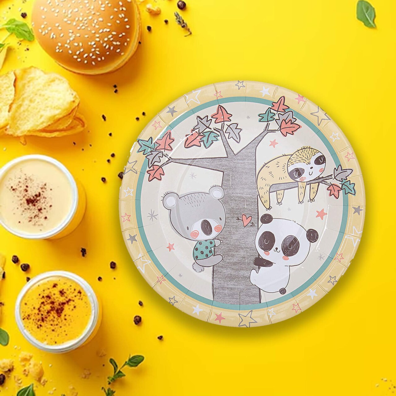 8 Ct. Little Panda & Friends Dinner Plates 9" Baby Shower Party Paper Plates