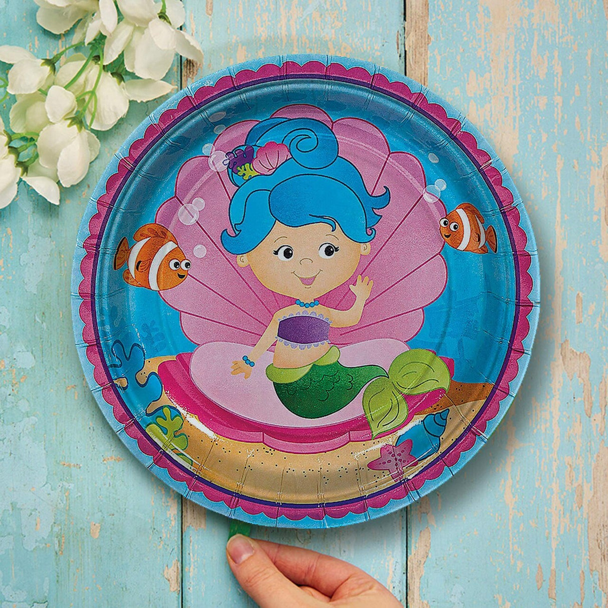 8 Ct. 7" Mermaid Party Dessert Plates Underwater-Themed Paper Plates