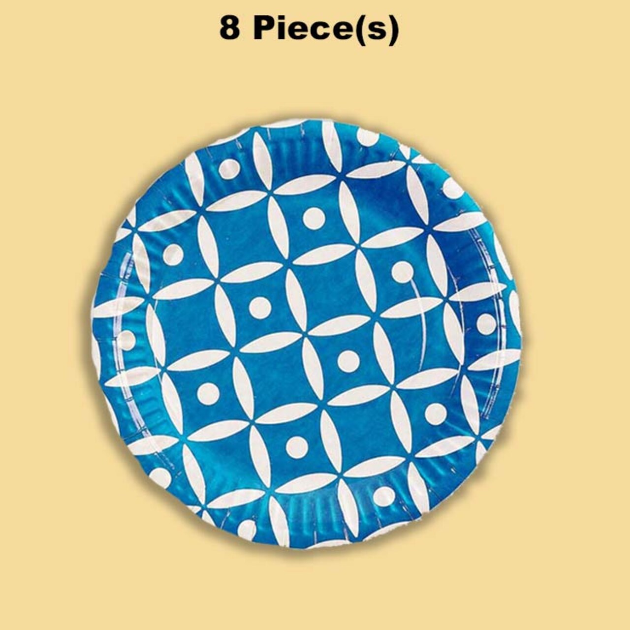 8 Ct. Geometric Paper Dinner Plates 9" Stylish Disposable Party Tableware