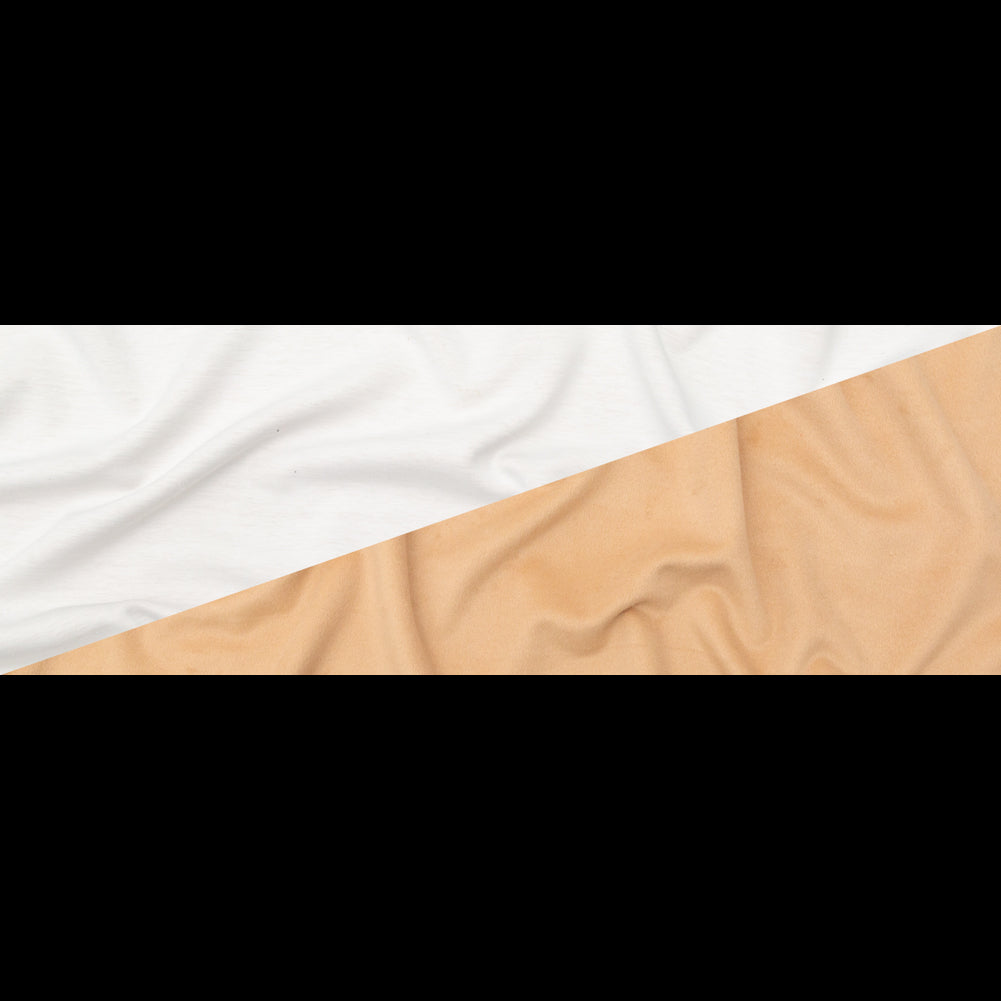 Italian Beige Faux Camel Hair Coating with White Jersey Backing