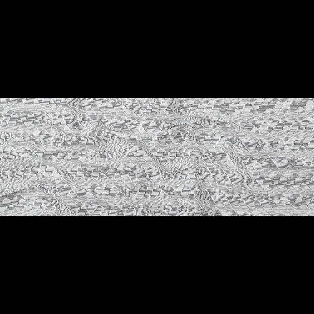 Italian Gray and White Wavy Striped Stretch Novelty Shirting