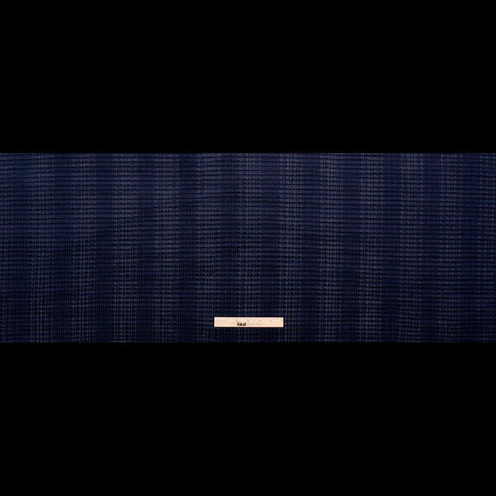 Navy Stretch Polyester Pleated Knit