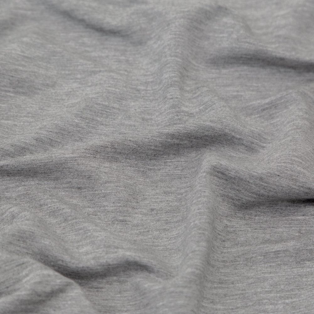 Italian Heathered Gray Brushed Back Viscose Jersey