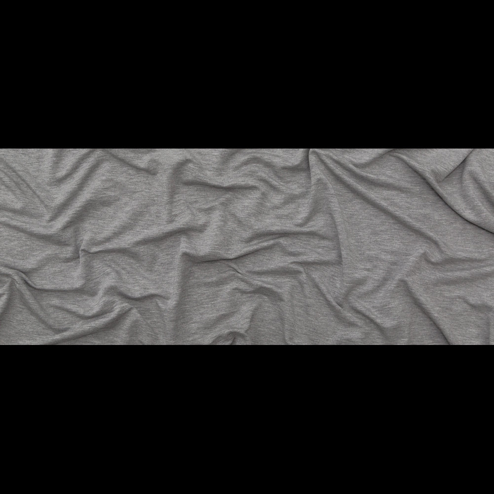 Italian Heathered Gray Brushed Back Viscose Jersey