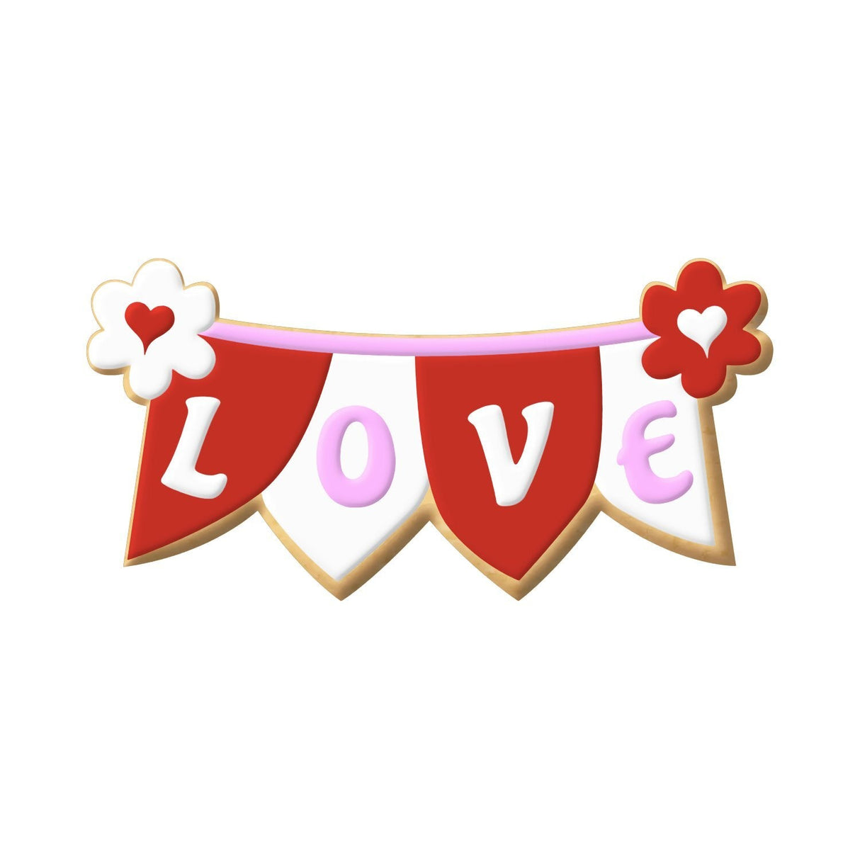 Four Flag Banner Cookie Cutter 4 in B1284