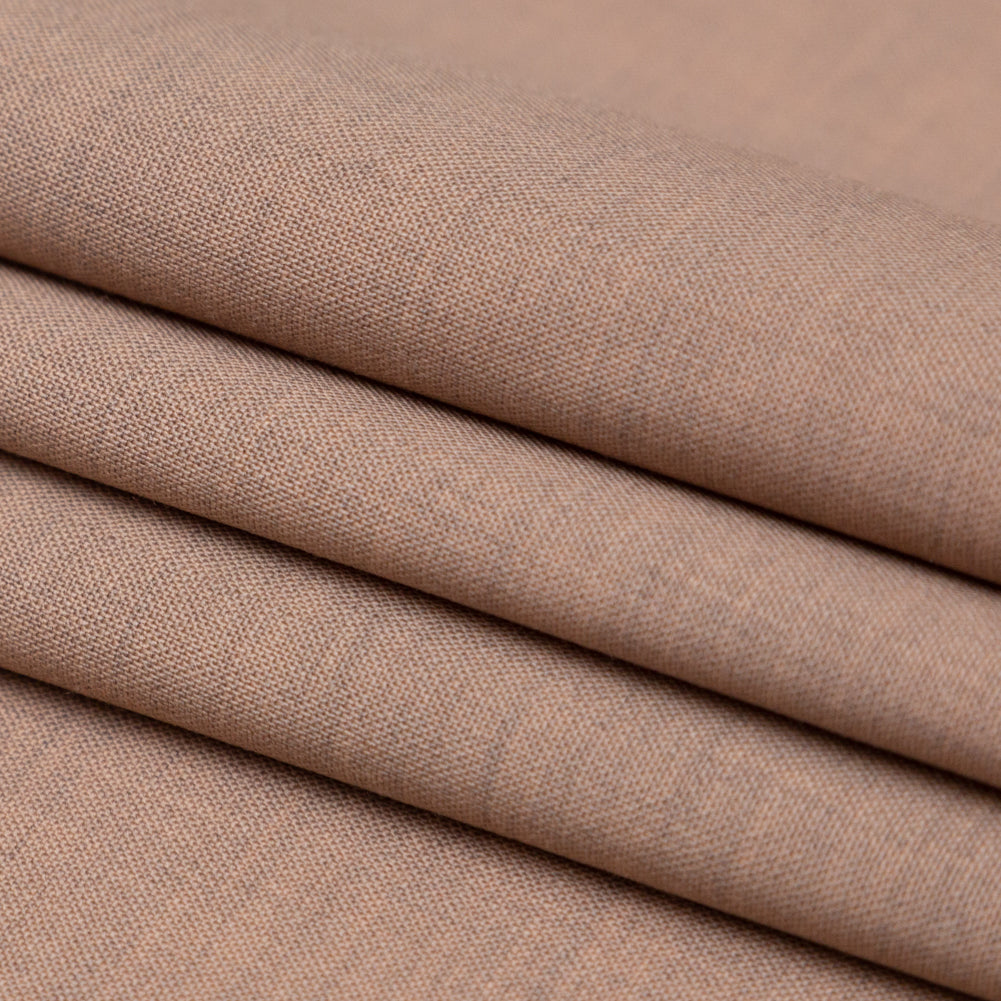 Italian Heather Fawn Stretch Wool Suiting