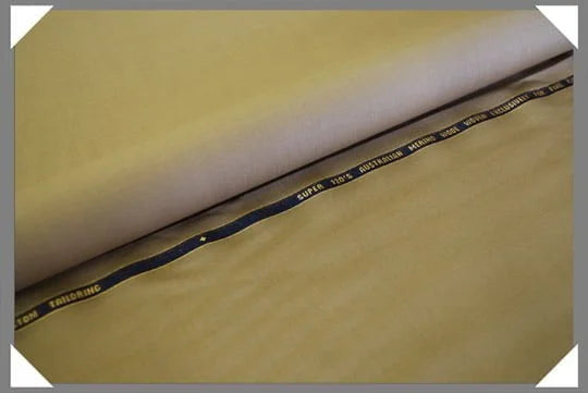 1 Yard Camel Super 120s Wool Suiting Fabric, Premium Merino Material 58/60 Inches Wide