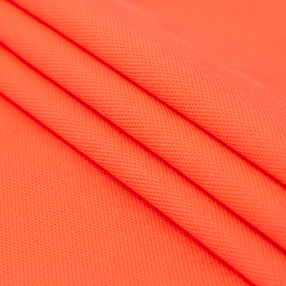 Italian Hot Coral Stretch Cotton Pique