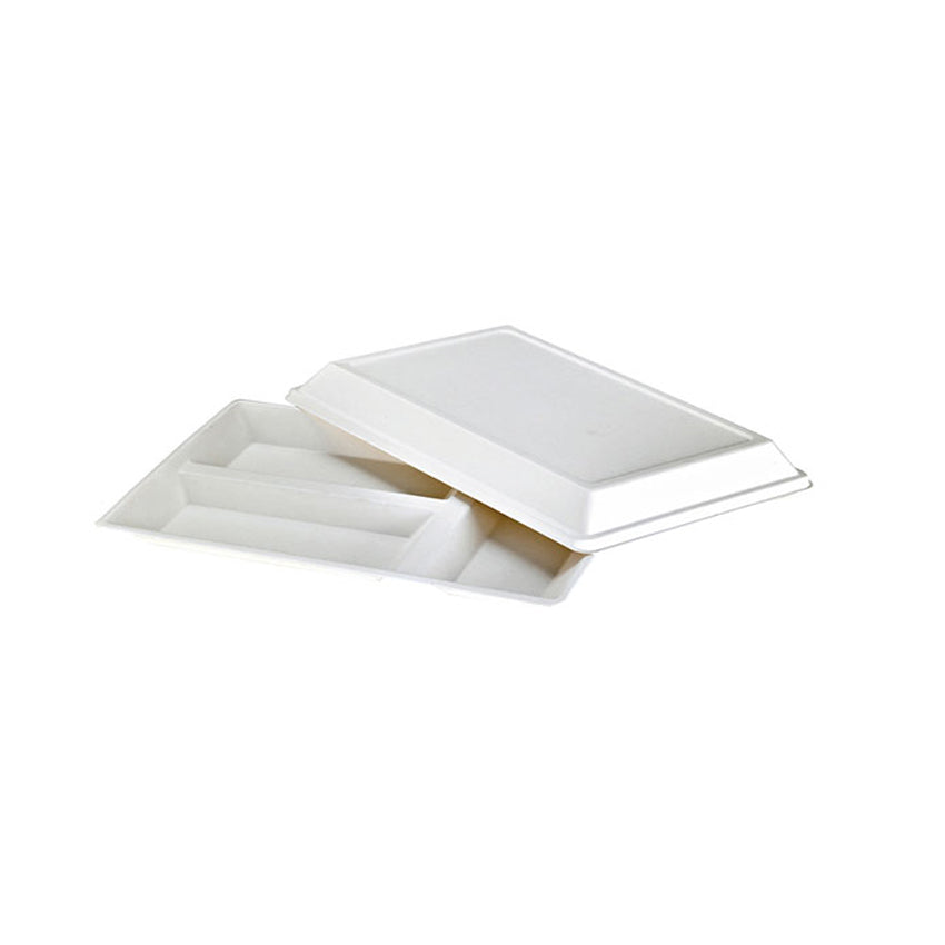 Packnwood Eco-design Sugarcane Compartment Tray with Lid, 15.75" x 10.63" x 1.10" H, Case of 100