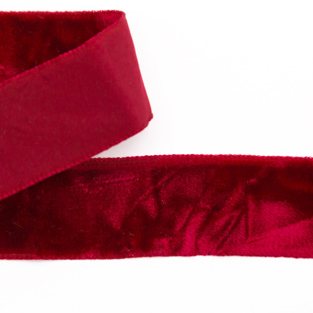Italian Wine Crushed Velvet Ribbon - 0.875"