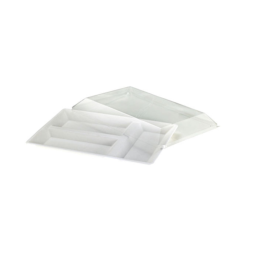 Packnwood Eco-design Sugarcane Compartment Tray with Lid, 15.75" x 10.63" x 1.10" H, Case of 100