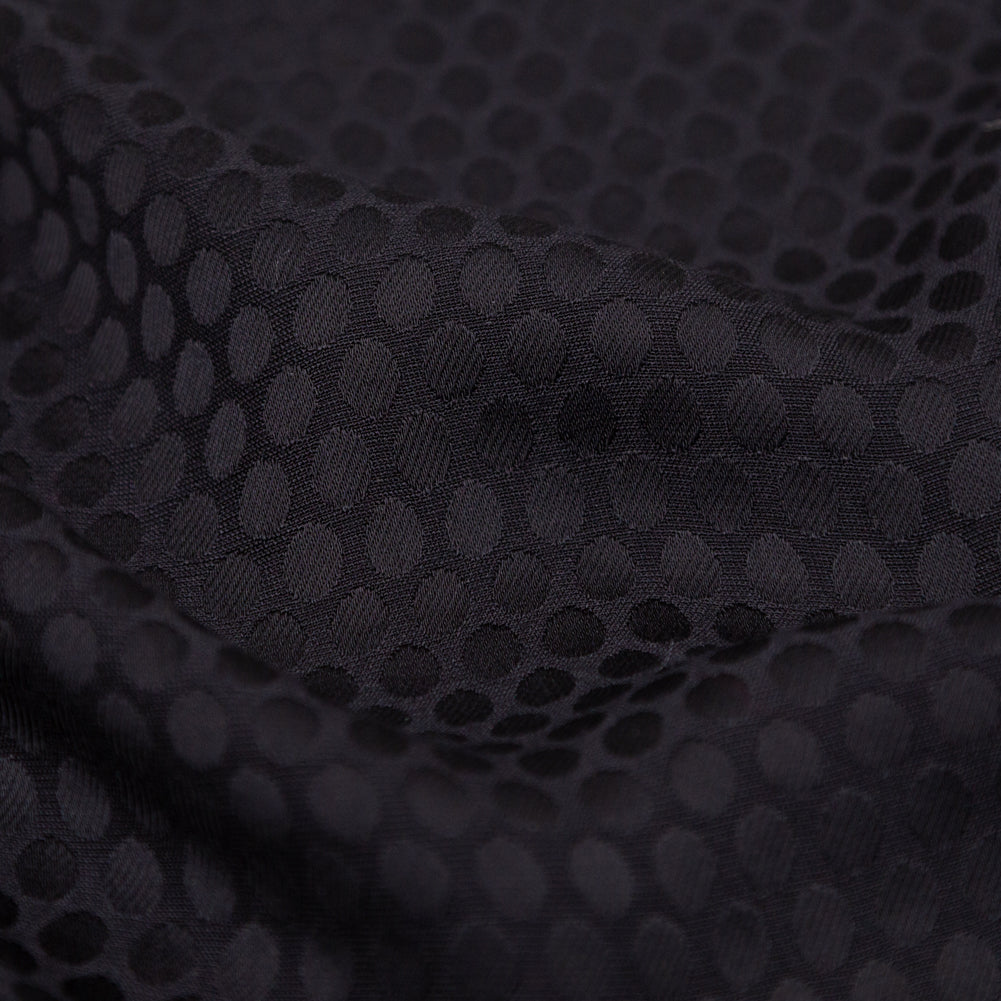 Black Circles Rayon Jacquard
