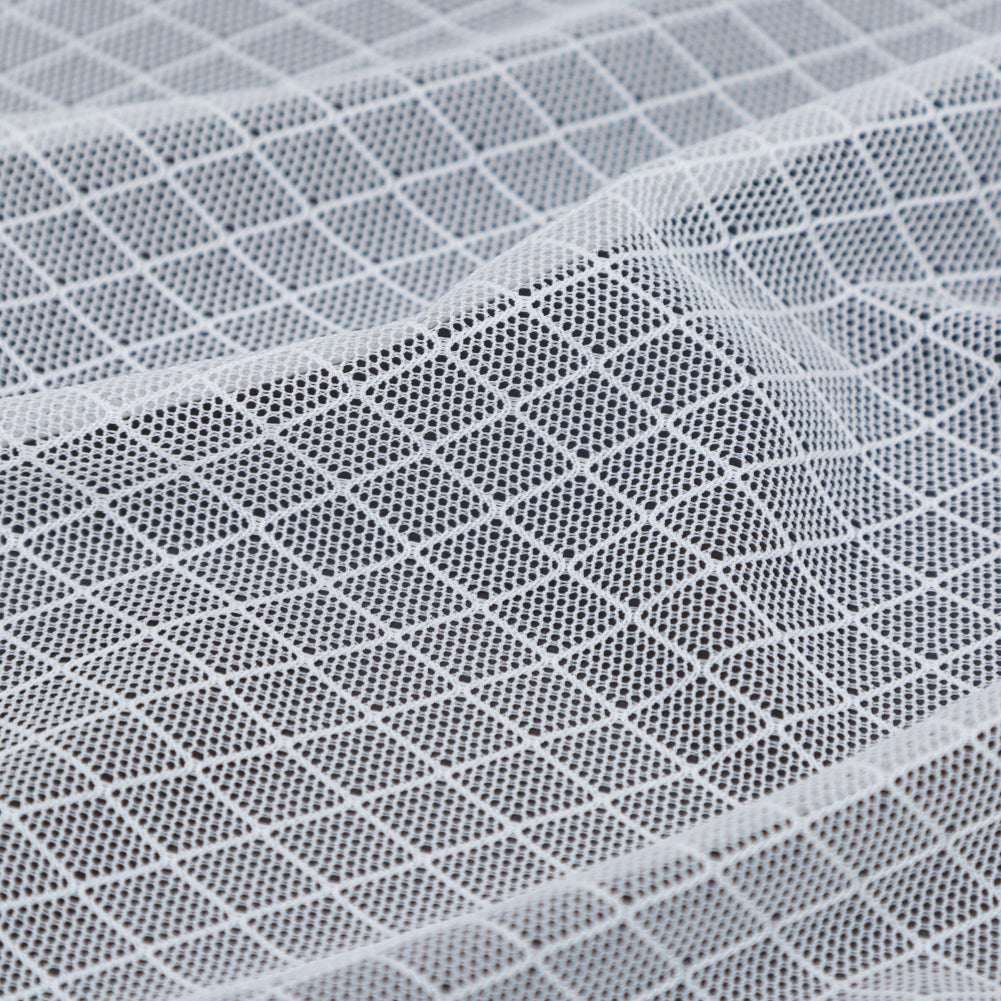White Stretch Diamond Mesh