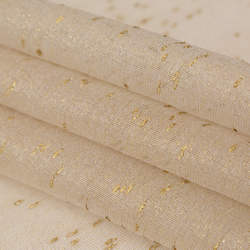 Metallic Gold Slubbed Scrim
