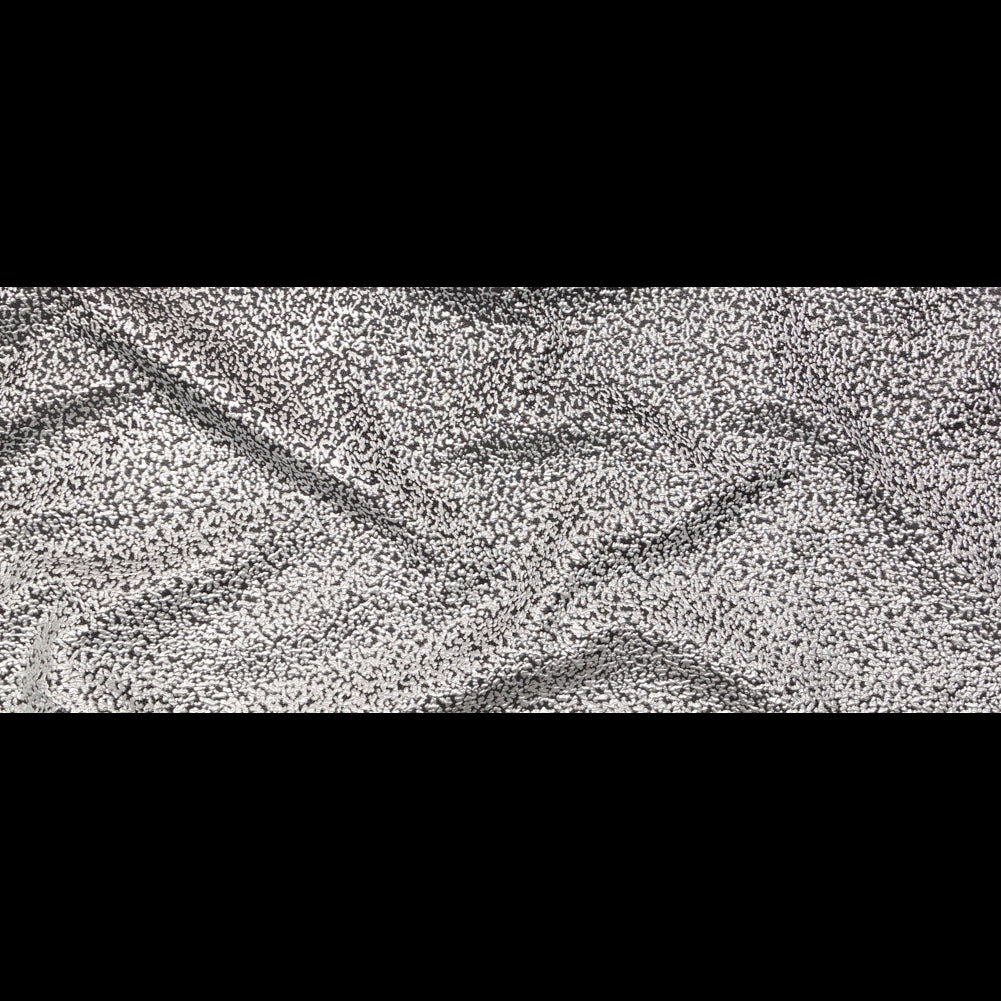 Metallic Silver and Black Abstract Brocade
